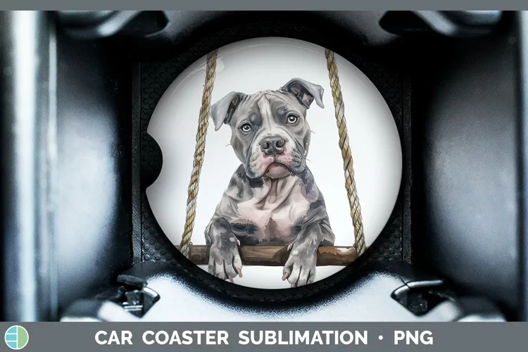 Swinging Dogs American Staffordshire Car Coaster Sublimation