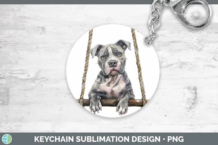 Swinging Dogs American Staffordshire Keychain Sublimation Ke