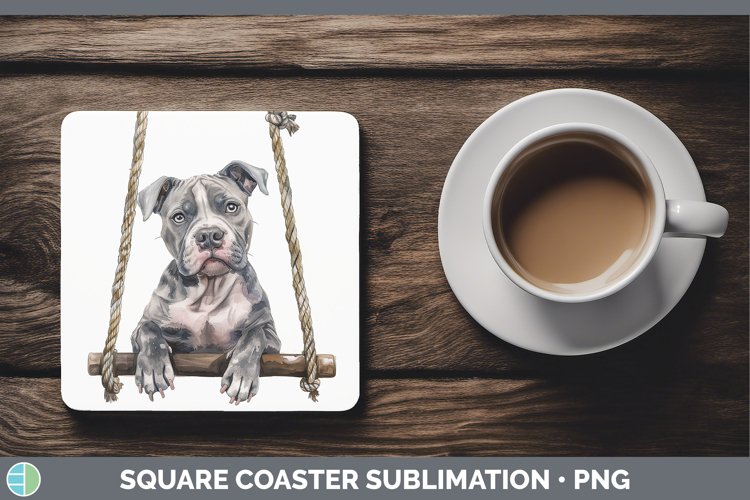 GorgeousSwinging Dogs Square Coaster design.