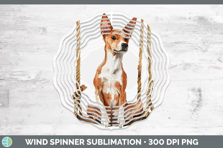 Swinging Dogs Basenji Wind Spinner Sublimation Spinner Desig