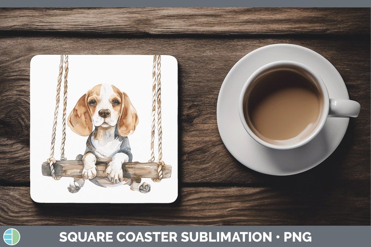 GorgeousSwinging Dogs Square Coaster design.