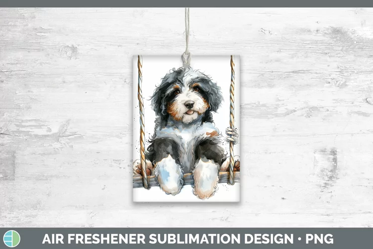 Swinging Dogs Bernedoodle Dog Air Freshener Sublimation Car