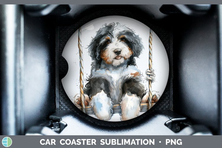 GorgeousSwinging Dogs Car Coaster design.