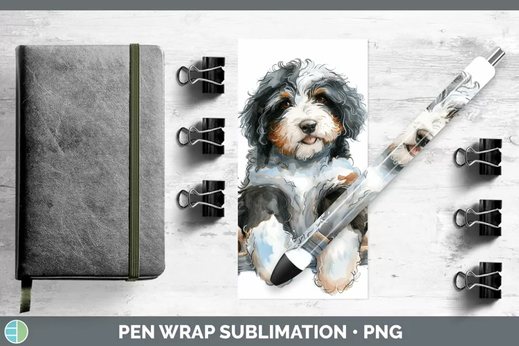 Swinging Dogs Bernedoodle Dog Pen Wrap Sublimation Epoxy Pen