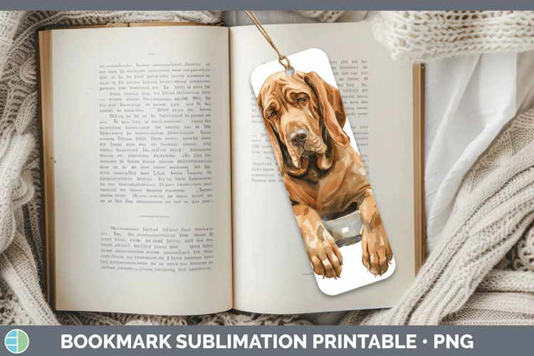 Swinging Dogs Bloodhound Bookmark Sublimation Printable Desi