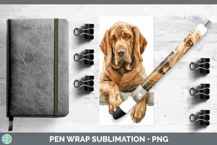 Swinging Dogs Bloodhound Pen Wrap Sublimation Epoxy Pen Desi