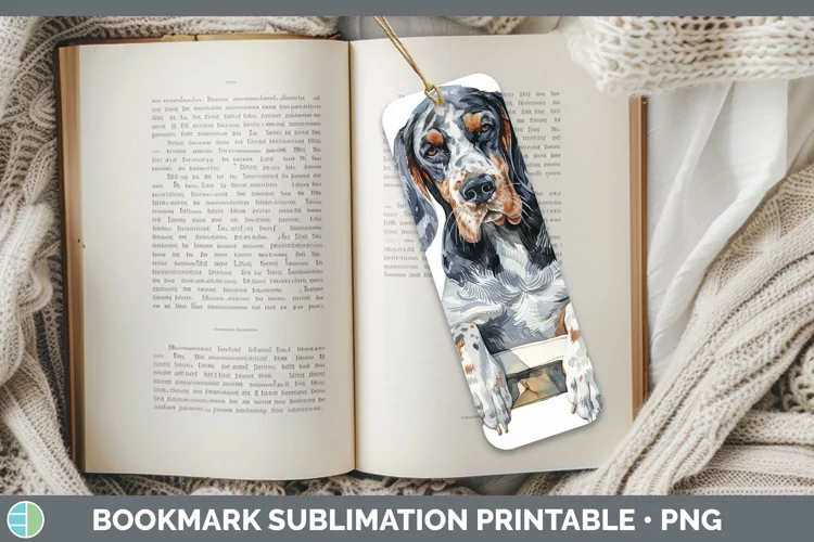 Swinging Dogs Bluetick Coonhound Bookmark Sublimation Printa