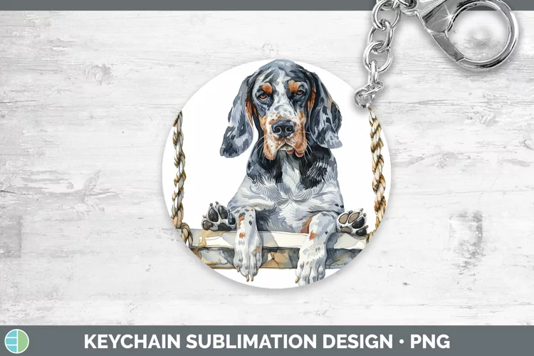 Swinging Dogs Bluetick Coonhound Keychain Sublimation Keyrin