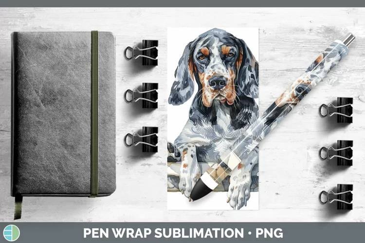 Swinging Dogs Bluetick Coonhound Pen Wrap Sublimation Epoxy