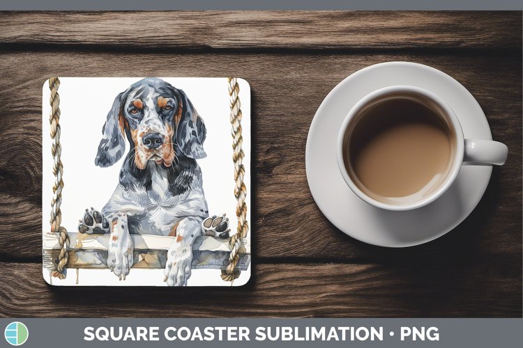 GorgeousSwinging Dogs Square Coaster design.