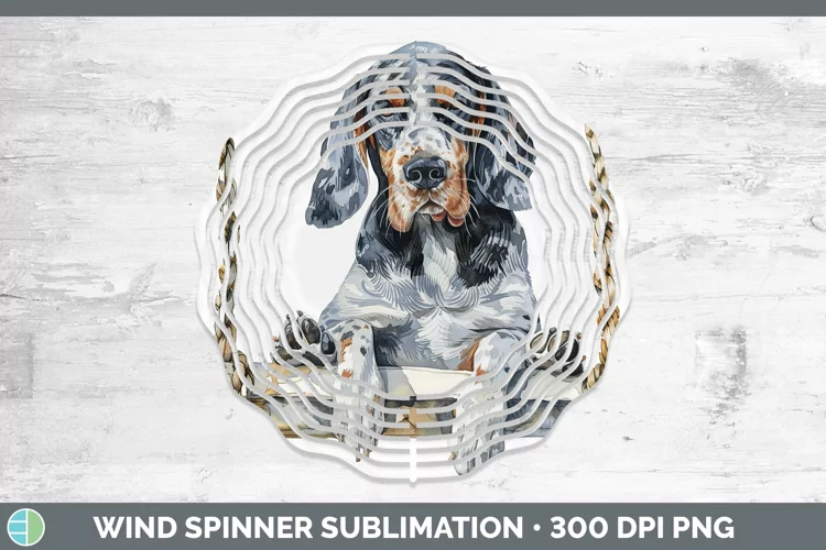 Swinging Dogs Bluetick Coonhound Wind Spinner Sublimation Sp