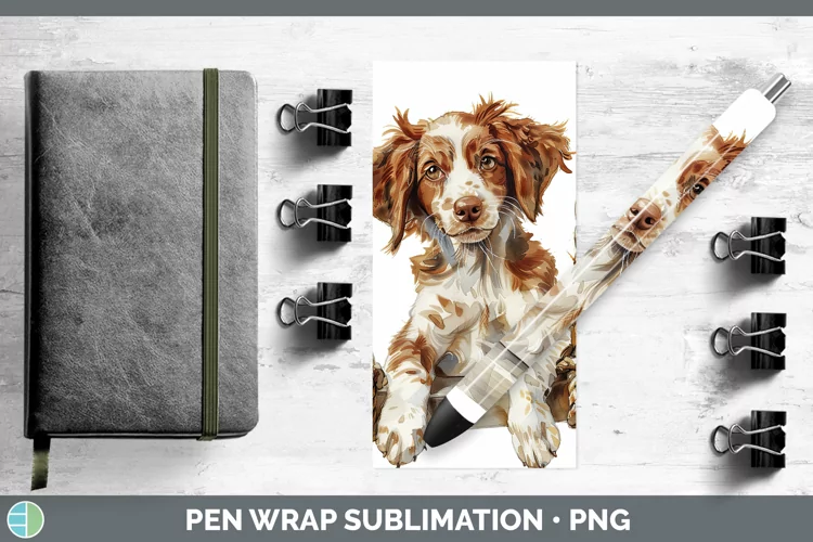 Swinging Dogs Brittany Dog Pen Wrap Sublimation Epoxy Pen De