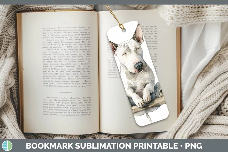 Swinging Dogs Bull Terrier Dog Bookmark Sublimation Printabl