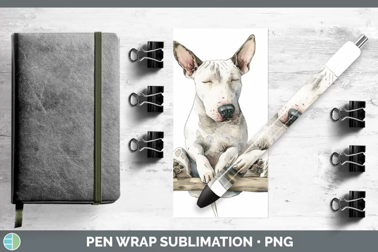 Swinging Dogs Bull Terrier Dog Pen Wrap Sublimation Epoxy Pe