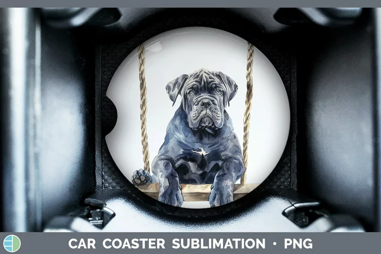Swinging Dogs Cane Corso Car Coaster Sublimation Coaster Des