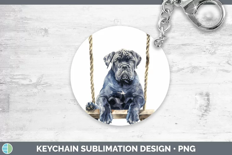 Swinging Dogs Cane Corso Keychain Sublimation Keyring Design