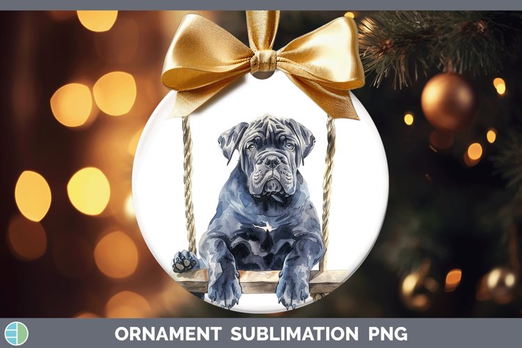 Swinging Dogs Cane Corso Ornament Sublimation Bauble Designs