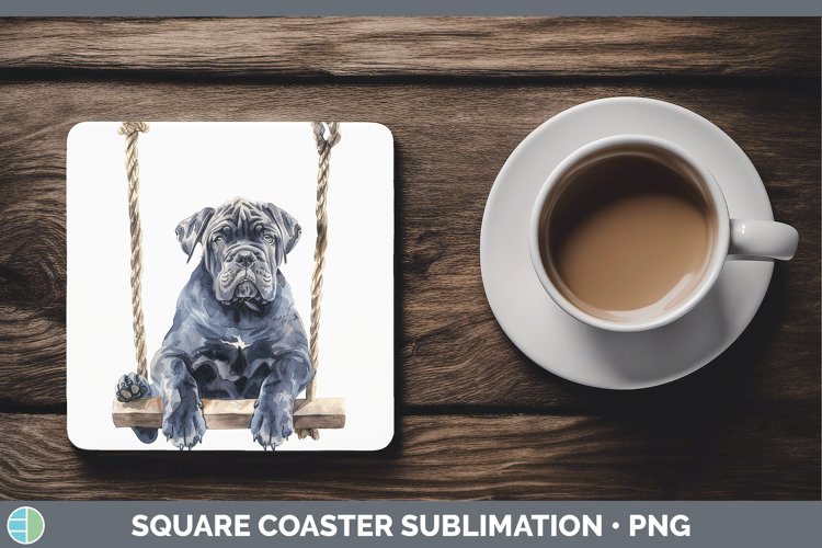 GorgeousSwinging Dogs Square Coaster design.