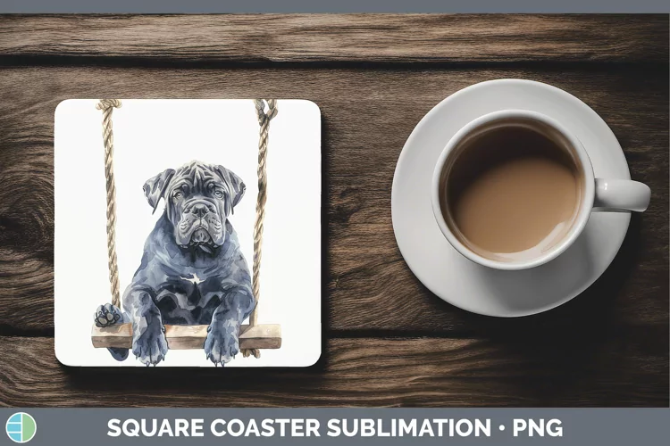 Swinging Dogs Cane Corso Square Coaster Sublimation Coaster