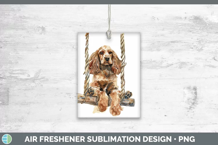 Swinging Dogs Cocker Spaniel Air Freshener Sublimation Car F