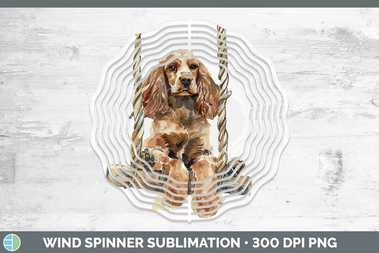Swinging Dogs Cocker Spaniel Wind Spinner Sublimation Spinne
