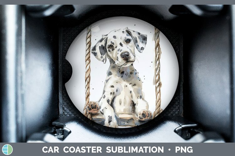 Swinging Dogs Dalmatian Car Coaster Sublimation Coaster Desi