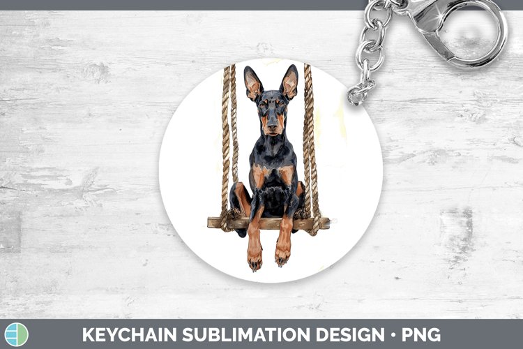 GorgeousSwinging Dogs Keychain design.