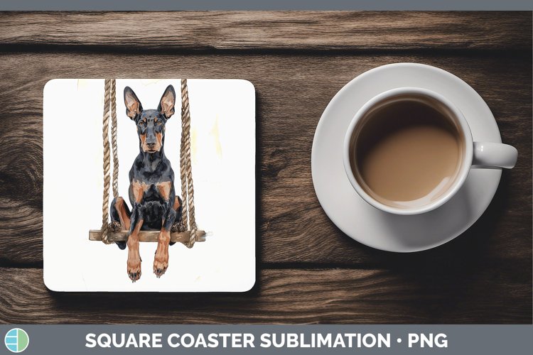 GorgeousSwinging Dogs Square Coaster design.