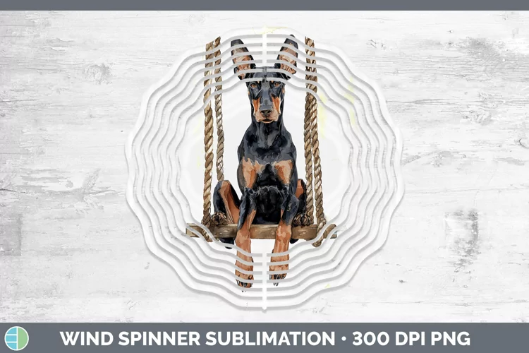 Swinging Dogs Doberman Pinscher Wind Spinner Sublimation Spi