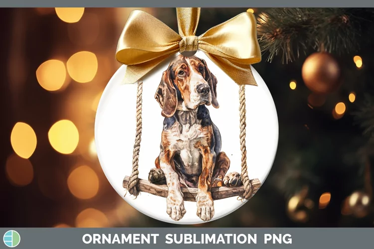 Swinging Dogs English Coonhound Dog Ornament Sublimation Bau