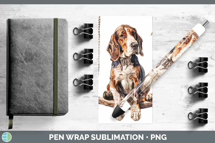 Swinging Dogs English Coonhound Dog Pen Wrap Sublimation Pen