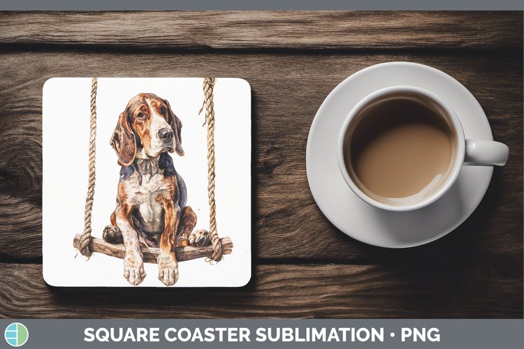 GorgeousSwinging Dogs Square Coaster design.