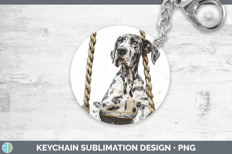 Swinging Dogs Great Dane Keychain Sublimation Keyring Design