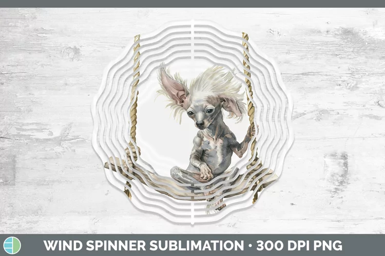 Swinging Dogs Hairless Chinese Crested Dog Wind Spinner Subl