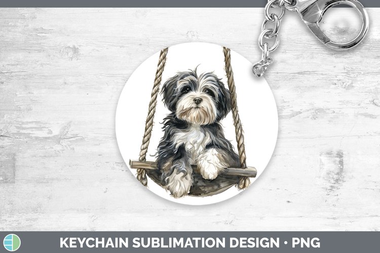 GorgeousSwinging Dogs Keychain design.