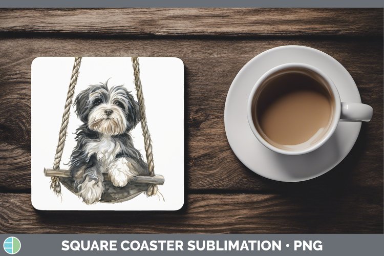 GorgeousSwinging Dogs Square Coaster design.