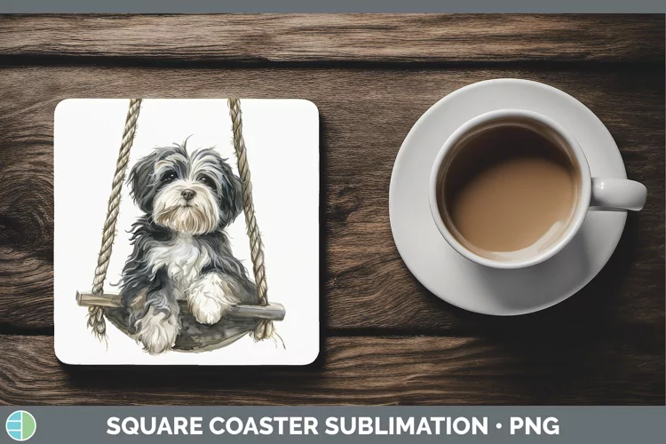 Swinging Dogs Havanese Dog Square Coaster Sublimation Coaste