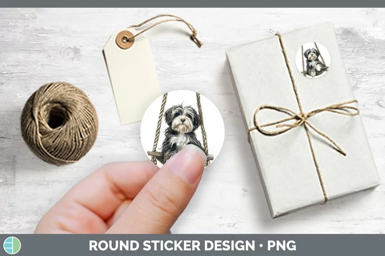 Swinging Dogs Havanese Dog Stickers | Round Labels Designs