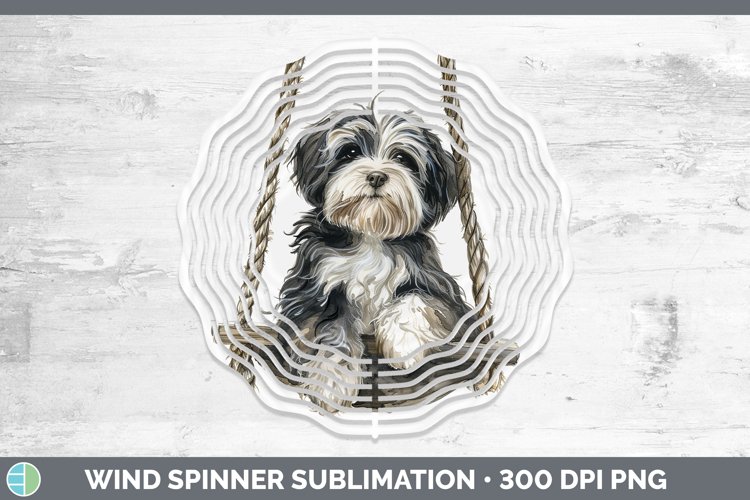 GorgeousSwinging Dogs Wind Spinner design.