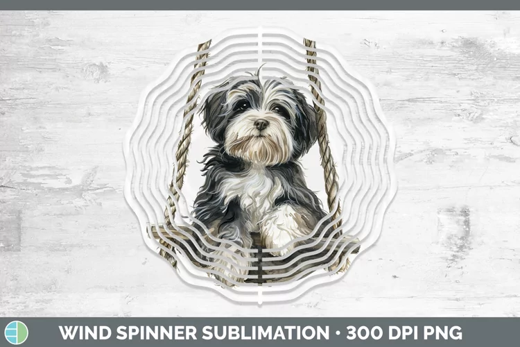 Swinging Dogs Havanese Dog Wind Spinner Sublimation Spinner