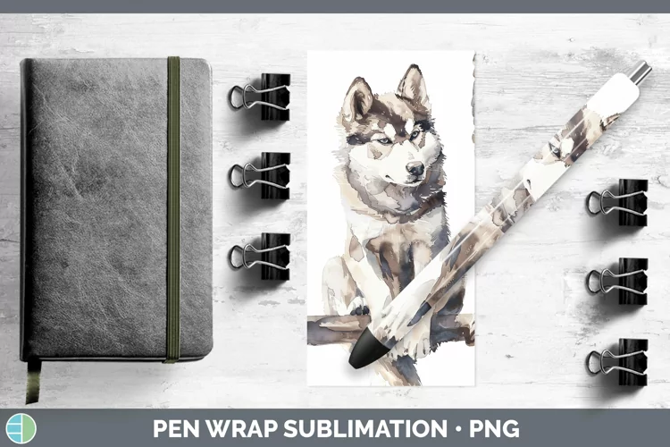 Swinging Dogs Husky Pen Wrap Sublimation Epoxy Pen Designs