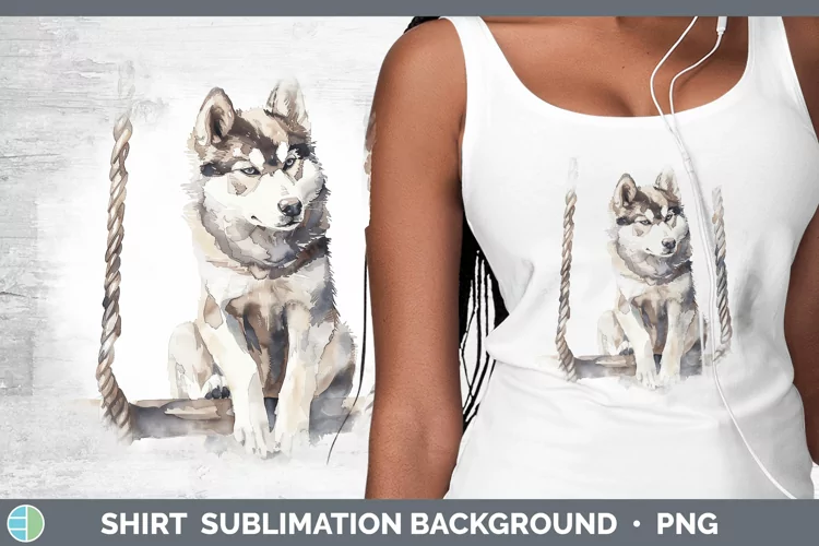 Swinging Dogs Husky Shirt Sublimation Sublimation Background