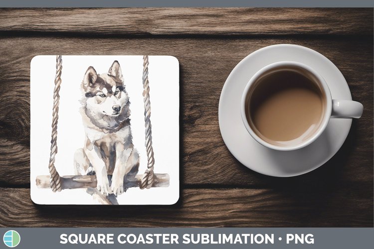 GorgeousSwinging Dogs Square Coaster design.
