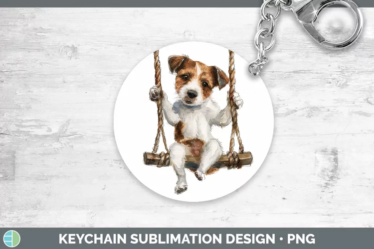 Swinging Dogs Jack Russell Terrier Keychain Sublimation Keyr