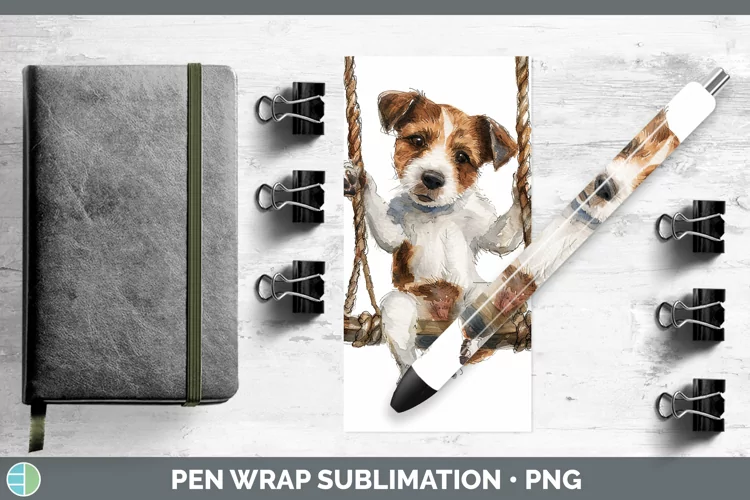Swinging Dogs Jack Russell Terrier Pen Wrap Sublimation Epox