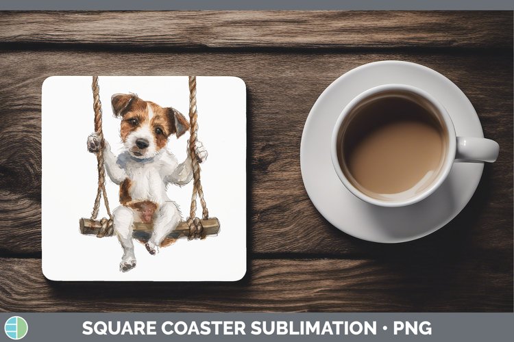 GorgeousSwinging Dogs Square Coaster design.