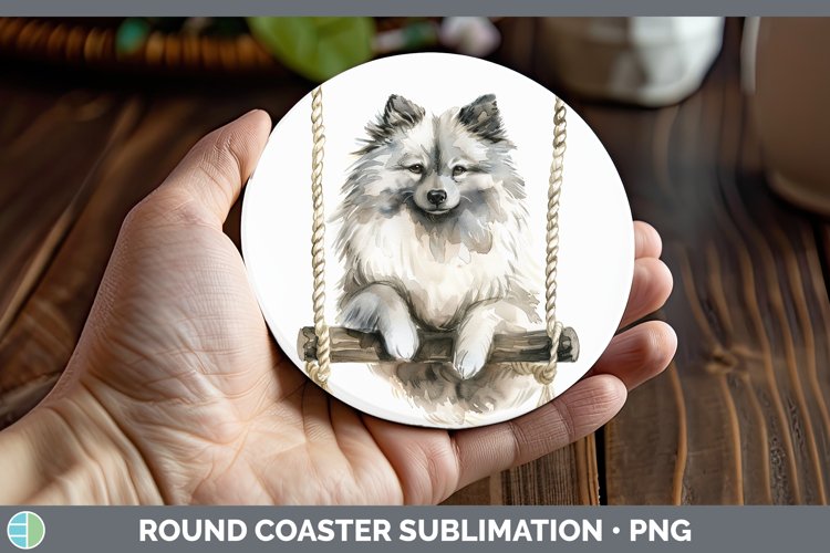 GorgeousSwinging Dogs Round Coaster design.