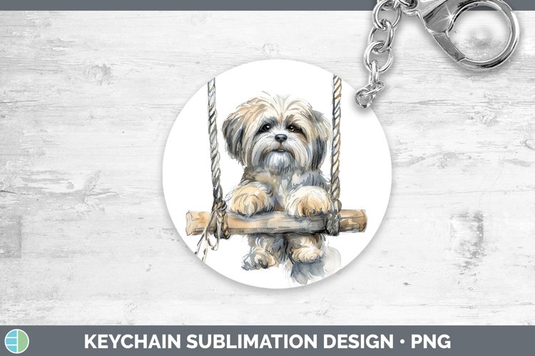 GorgeousSwinging Dogs Keychain design.