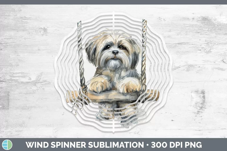 Swinging Dogs Lhasa Apso Wind Spinner Sublimation Spinner De
