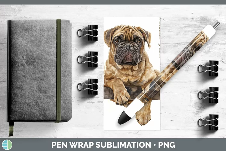 Swinging Dogs Mastiff Pen Wrap Sublimation Epoxy Pen Designs